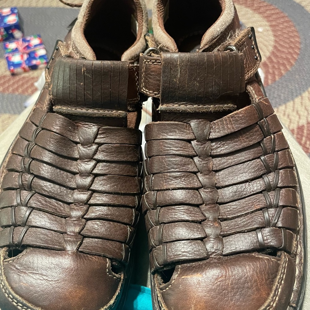 Men's Dark Brown Leather Strap Sandals /Huraches RJ Colt